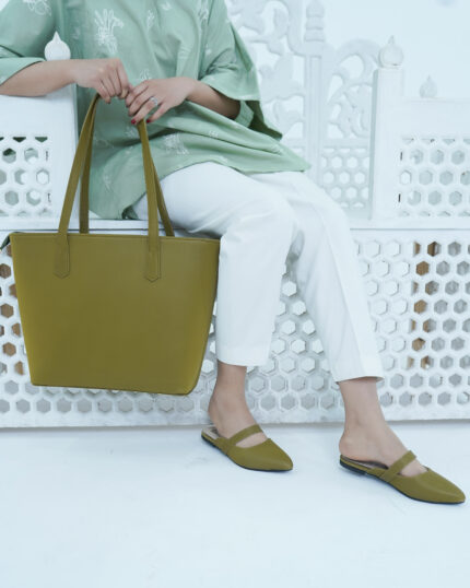 TerraStride Duo - Olive Satin Bag and Formal Shoe Set